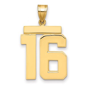 Black Bow Jewelry 14k Yellow Gold, Athletic Collection, Large Polished Number 16 Pendant - 1 of 3