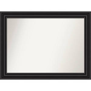 44" x 33" Non-Beveled Colonial Bathroom Wall Mirror Black - Amanti Art: Rectangle, Polystyrene Frame, Wall Mount - 1 of 4