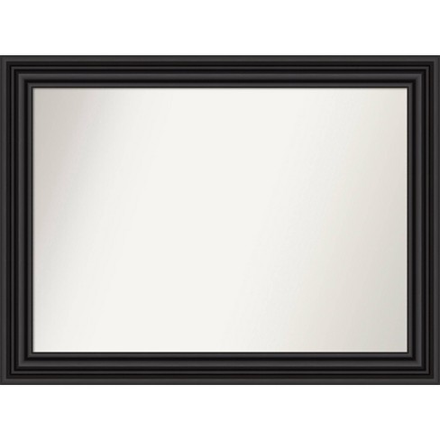 44" x 33" Non-Beveled Colonial Bathroom Wall Mirror Black - Amanti Art: Rectangle, Polystyrene Frame, Wall Mount - image 1 of 4