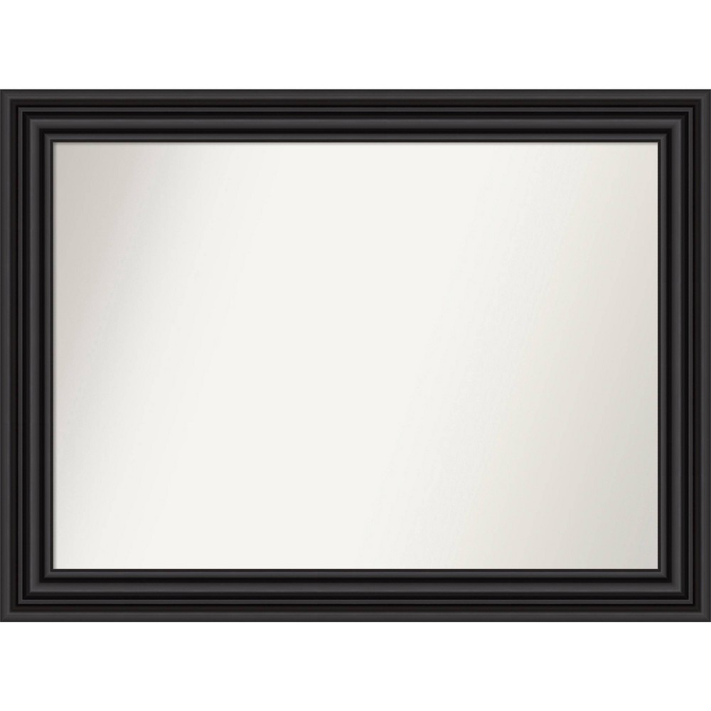 Photos - Wardrobe 44" x 33" Non-Beveled Colonial Bathroom Wall Mirror Black - Amanti Art: Re