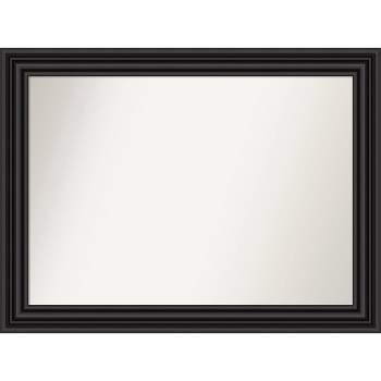 44" x 33" Non-Beveled Colonial Black Wall Mirror - Amanti Art