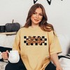 Simply Sage Market Women's Let's Go Ghouls Checkered Short Sleeve Garment Dyed Tee - 2 of 4