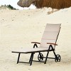 Tangkula Outdoor Rattan Wicker Lounge Chair Folding Patio Chaise w/ Wheels & Cushion - 2 of 4