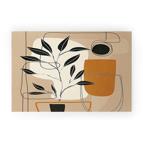 Nadja Modern Abstract Shapes 1 Small Welcome Mat - society6