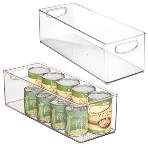Mdesign Plastic Tall Deep Organizing Bin With Built-in Handles, 4 Pack -  Clear : Target