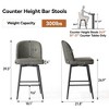 Dyonery Counter Height Bar Stools Set of 2/3,26" Height Upholstered Swivel Bar Stools with Back and with Footrest,Bar Stools for Kitchen Stool Chairs - 2 of 4