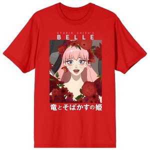 Belle Poster Art Crew Neck Short Sleeve Red Women's T-shirt - 1 of 2