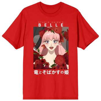 Belle Poster Art Crew Neck Short Sleeve Red Women's T-shirt
