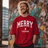 Merry Cousin Retro Christmas T-Shirt, Matching Family Holiday Tee | OrnamentallyYou - 4 of 4