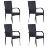 vidaXL Patio Dining Set Outdoor Dining Set Table and Chair Set for Garden - Black 63" Table Length 4 - 4 of 4