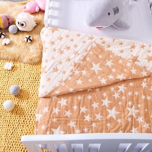 3 Layer Muslin Cotton Toddler Blanket, Super Soft and Warm Crib Blanket - NTBAY - 1 of 4