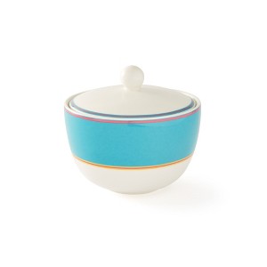 Spode Kit Kemp Calypso 12oz Sugar Bowl with Lid, Vibrant Turquoise, Porcelain, Dishwasher and Microwave Safe, For Tea and Coffee - 1 of 4
