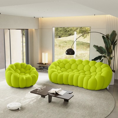 WJSHome 3 Seater Bubble Sofa and Single Seat Bean Bag Sofa, Comfy Mesh Fabric Upholstered Sofa for Living Room, Office, Apartment