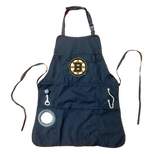 Evergreen Boston Bruins Black Grill Apron- 26 x 30 Inches Durable Cotton with Tool Pockets and Beverage Holder