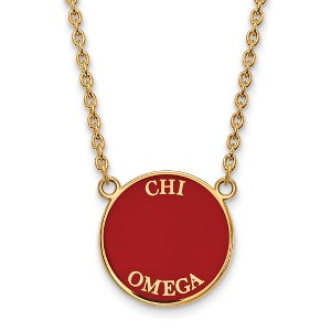 Black Bow Jewelry 14k Yellow Gold Plated Sterling Silver Chi Omega Greek Life Necklace 18 Inch - 1 of 4