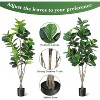 4ft/5ft/6ft Artificial Tree, Faux Fiddle Leaf Fig Tree, Ficus Tree Artificial for Home Decor, Fake Ficus Lyrata Plants for Indoor & Outdoor Decor - 2 of 4