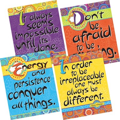 Set of 8 Colorful Motivational Art Prints with Quotes