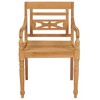 vidaXL Teak Wood Batavia Garden Chairs - Set of 2 with Beige Cushions, Water-Proof Outdoor/Indoor Elegant Seating for Patio, Garden, Deck - 4 of 4