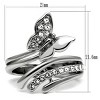 Slickblue Women's Silver Stainless Steel Fashion Ring with Clear CZ Animal Detail, Size 5-10 - 2 of 4