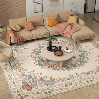 LOVEVOOK Butterfly Rug for Living Room, Modern Indoor Large Area Rug for Bedroom Dining Room Home Decor, Non Slip Rugs Machine Washable