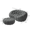 WJSHome Loveseat Bubble Sofa with Ottoman, Curved Couch, Comfy Upholstered Sofa, Mesh Fabric 3D Honeycomb Shape Modern Couch - 2 of 4
