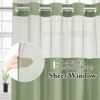 Aoibox Waffle Weave Shower Curtain with Snap-in Fabric Liner Set, Hotel Style with Mesh Top Window, Waterproof & Washable, Sage Green - 2 of 4