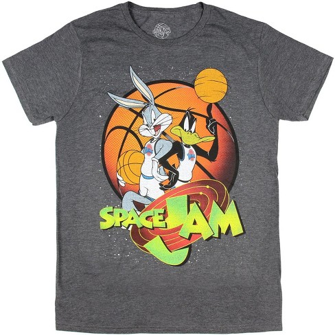 Looney Tunes Men\'s Space Jam Bugs Daffy Tune Squad T-shirt Charcoal Heather,  Xl : Target | T-Shirts