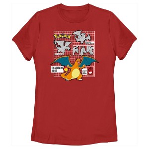 Women's Pokemon Charizard Info Grid T-Shirt - 1 of 4