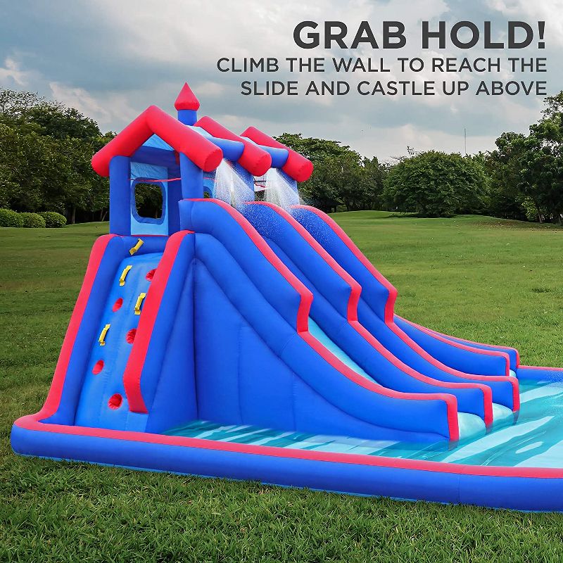 Sunny & Fun Inflatable Kids Backyard Triple Water Slide Castle Park, 3 of 8