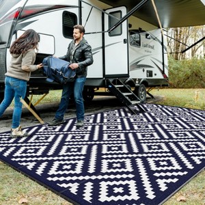 Abynow Geometric Waterproof Outdoor Area Rug - 1 of 4