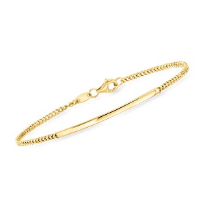 Ross-Simons 10kt Yellow Gold Curb-Link Bar Bracelet - 1 of 4