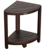 DecoTeak® SnazzyCorner® Fully Assembled 18"H Teak Wood Corner Shower Bench with Shelf in Woodland Brown Finish - 3 of 4