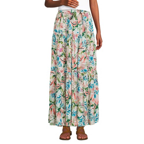 Lands' End Women's Tiered Rayon Maxi Skirt - image 1 of 3