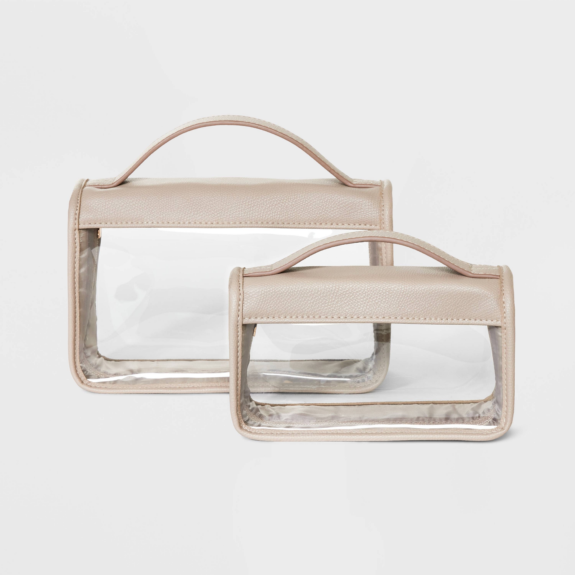 Travel Pouch - A New Day™ Taupe: Top Handle Bag, Unstructured, Woven, Handle