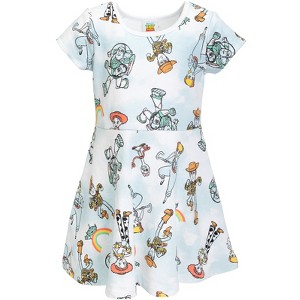 Disney Nightmare Before Christmas Toy Story Lion King Girls French Terry Skater Dress Little Kid to Big Kid - 1 of 4