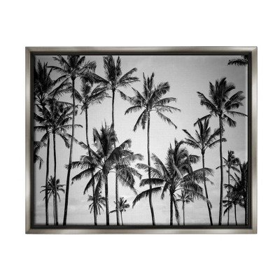 Stupell Industries Palm Trees Skyline Black and White Photography