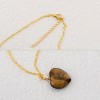 Natural Stone Heart Gemstone Healing Crystal Pendant Lucky Blessing Energy Necklace for Women Men - 3 of 4