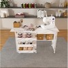 Vynxaria 4in 1 Folding Sewing Table with Lockable Wheels Multi Functional Craft End Table Desk Kitchen Storage White - 2 of 4