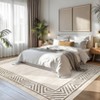 Modern Bordered Print Area Rug Living Room Washable Rug Indoor Bedroom Non-Slip Rug Soft Foldable Floor Carpet - 2 of 4