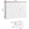 Sideboard Buffet Cabinet with Storage, 55" Kitchen Cabinet, 3 Drawers and 2 Doors, Coffee Bar Cabinet with Rubberwood Tabletop - 2 of 4