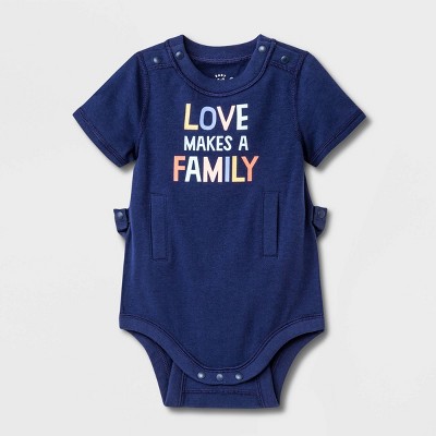Baby Girls' Adaptive Family Bodysuit - Cat & Jack™ Blue Newborn