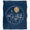 Harry Potter Hogwarts Full Moon Line Art Silky 50X60 Blanket, 1 Sided - 2 of 4