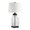 SAGEBROOK HOME 30" Bottle Glass Table Lamp Clear/White: Contemporary Design, Polyester Drum Shade, UL Listed - image 2 of 4