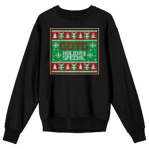 Guardians Of The Galaxy Holiday Special Christmas Theme Crew Neck Long Sleeve Black Adult Tee - 1 of 3