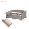 NicBex Twin Size Daybed Upholstered Velvet Fabric 81" Day Bed with Storage, Waved Backrest and Arms for Living Rooms - 2 of 4