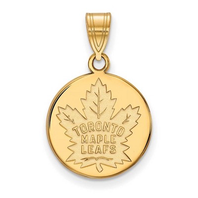 Black Bow Jewelry 14k Yellow Gold Toronto Maple Leafs NHL Medium Pendant