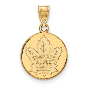 Black Bow Jewelry 14k Yellow Gold Toronto Maple Leafs NHL Medium Pendant - 1 of 3