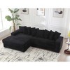 111'' Corduroy Oversized L-Shaped Sectional Sofas with Left Chaise Daybed, Armrests, 8 Throw Pillows and Easy Assembly - 2 of 4