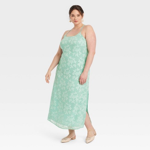 Rixo For Target Slip Dress Plus Size 3X Green Leopard