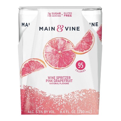 Main & Vine Pink Grapefruit Wine Spritzer - 4pk/8.4 fl oz Cans